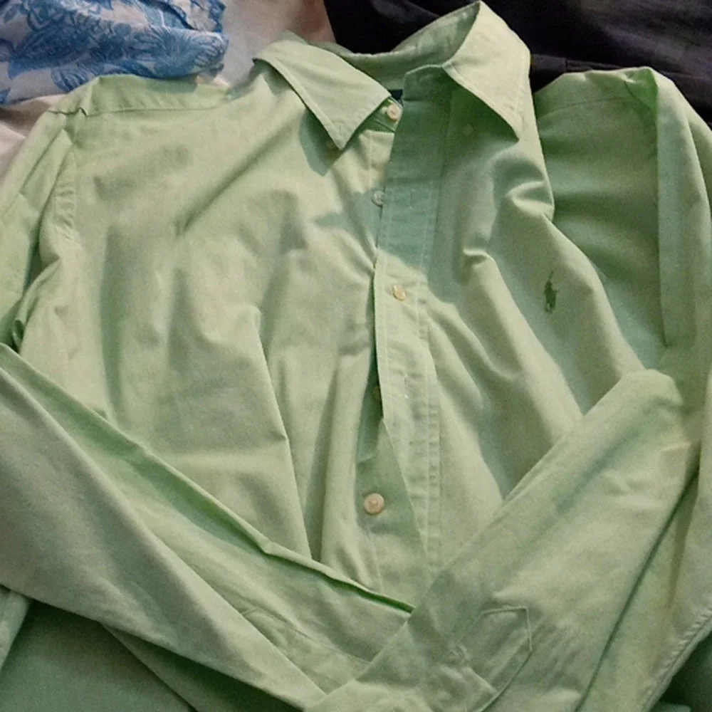 Ralph Lauren - Men's Light Green Classic Fit Long Sleeve Button Up -16 neck34/35 - Picture 2 of 5